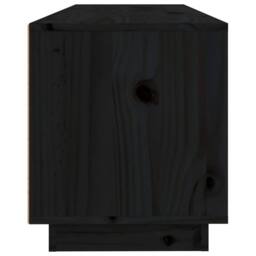 Berkfield Home TV Cabinet Black 100x34x40 cm Solid Wood Pine - Size: 100 x 34 x 40 cm - thumbnail 8