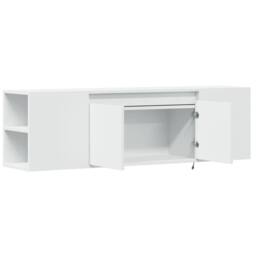 Berkfield Home TV Wall Cabinet with LED Lights White 135x31x39.5 cm - thumbnail 9