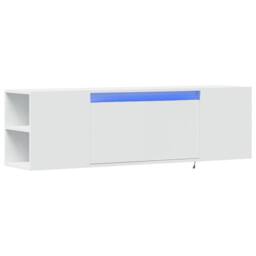 Berkfield Home TV Wall Cabinet with LED Lights White 135x31x39.5 cm - thumbnail 1