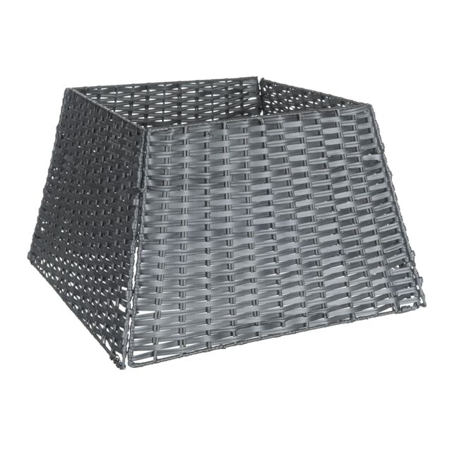Christmas Village Square Rattan Christmas Tree Skirt - Grey - image 1