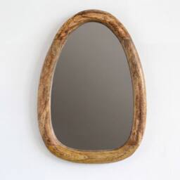 Serenityy Set of 3 Pebble Wall Mirrors - Light Wood Finish in Light Brown - thumbnail 2