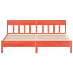 Berkfield Home Beautiful Bed Frame Frame Wax Brown 180x200 cm Super King Solid W in Orange - thumbnail 4