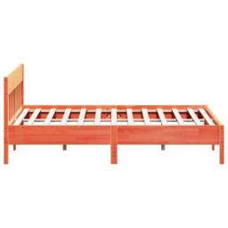 Berkfield Home Beautiful Bed Frame Frame Wax Brown 180x200 cm Super King Solid W in Orange - thumbnail 5