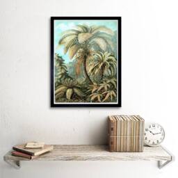 "Artery8 Nature Biology Fern Ernst Haeckel Germany Vintage Framed Art Print in Blue - Size: W12"" x H16""" - thumbnail 2