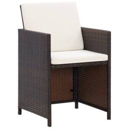 Berkfield Home Elegant 13 Piece Outdoor Dining Set with Cushions Poly Rattan Brown - thumbnail 7