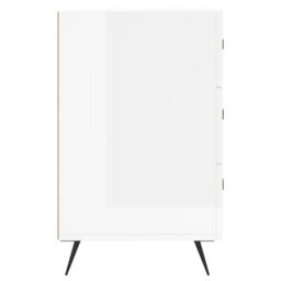 Berkfield Home Bedside Cabinet High Gloss White 40x40x66 cm Engineered Wood - Size: 40 x 40 x 66 cm - thumbnail 6