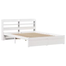 Berkfield Home Bed Frame with Headboard without Mattress White 120x200 cm - Size: Small Double - thumbnail 3