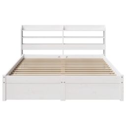 Berkfield Home Bed Frame with Headboard without Mattress White 120x200 cm - Size: Small Double - thumbnail 4