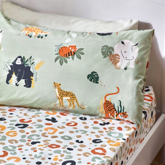 Little Furn Wildlife Animal Print Fitted Bed Sheet - Size: Single - image 1