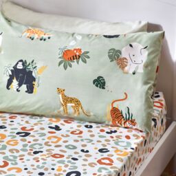 Little Furn Wildlife Animal Print Fitted Bed Sheet - Size: Single - thumbnail 1