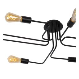Lucide 'LESTER' Dimmable Stylish Indoor Decorative Flush Ceiling Light 8xE27 in Black - thumbnail 4