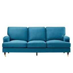 Artemis Home Woodbury 218cm Wide 3 Seat Velvet Fabric Sofa in Teal - thumbnail 2