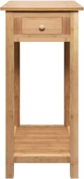 Hygrad Built to Survive Bamboo Tall Side Bedroom Living Room Nightstand w/ Drawer & Lower Shelf - Slim Bedside Table for Telephone, Hallway or Narrow - thumbnail 1