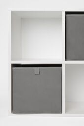 OHS Pack of 2 Plain Folding Cube Storage Boxes in Charcoal - thumbnail 4
