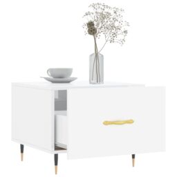 Berkfield Home Coffee Table High Gloss White 50x50x40 cm Engineered Wood - Size: 50 x 50 x 40 cm - thumbnail 4