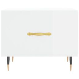 Berkfield Home Coffee Table High Gloss White 50x50x40 cm Engineered Wood - Size: 50 x 50 x 40 cm - thumbnail 5
