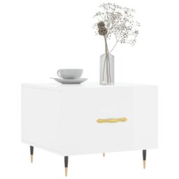 Berkfield Home Coffee Table High Gloss White 50x50x40 cm Engineered Wood - Size: 50 x 50 x 40 cm - thumbnail 3