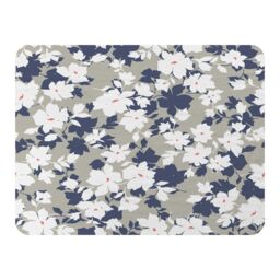 Benjamin Tate Design Grey Purple & White Flowers Blanket in Natural - Size: 120 cm x 150 cm - thumbnail 1