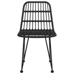 Berkfield Home Garden Chairs 2 pcs Black 48x62x84 cm PE Rattan - Size: 48 x 62 x 84 cm - thumbnail 4