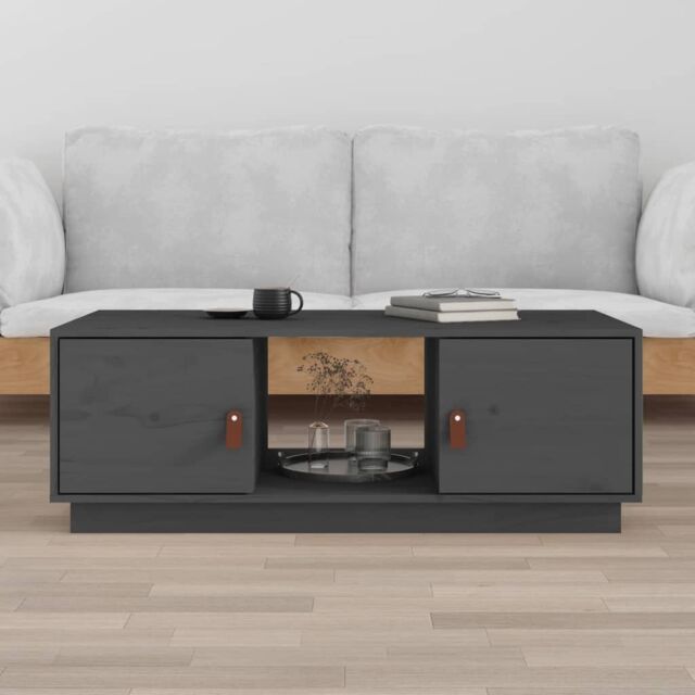 Berkfield Home Coffee Table Grey 100x50x35 cm Solid Wood Pine - Size: 100 x 50 x 35 cm - image 1