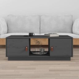 Berkfield Home Coffee Table Grey 100x50x35 cm Solid Wood Pine - Size: 100 x 50 x 35 cm