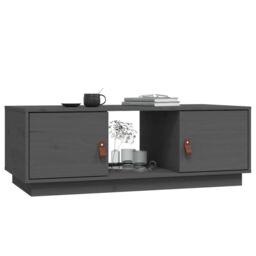 Berkfield Home Coffee Table Grey 100x50x35 cm Solid Wood Pine - Size: 100 x 50 x 35 cm - thumbnail 4