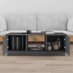 Berkfield Home Coffee Table Grey 100x50x35 cm Solid Wood Pine - Size: 100 x 50 x 35 cm - thumbnail 3