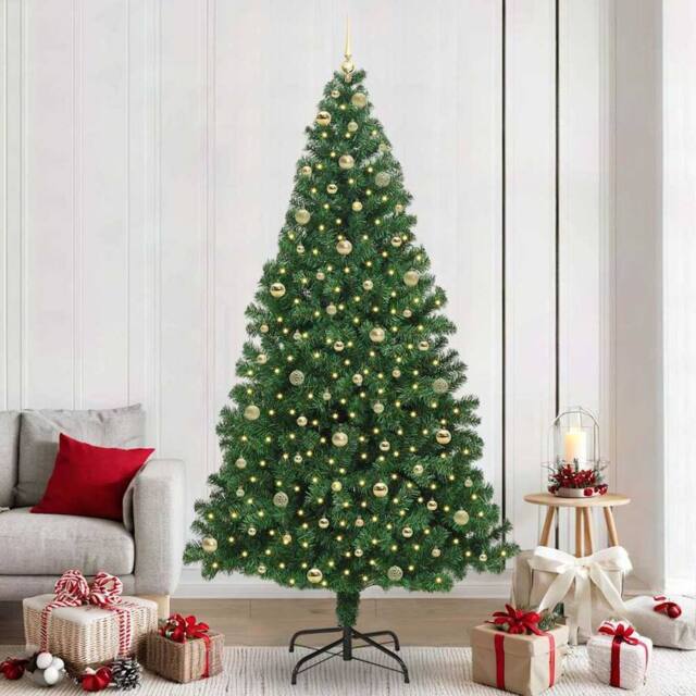 Berkfield Home Artificial Christmas Tree with 300 LEDs with Stand Green 240 cm - image 1