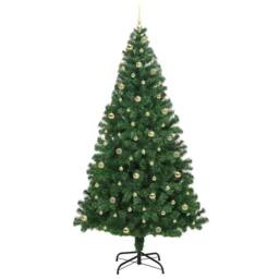 Berkfield Home Artificial Christmas Tree with 300 LEDs with Stand Green 240 cm - thumbnail 4