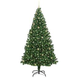 Berkfield Home Artificial Christmas Tree with 300 LEDs with Stand Green 240 cm - thumbnail 3