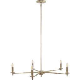 Libra Interiors Blythe 5 Light Brass Chandelier in Gold - thumbnail 1