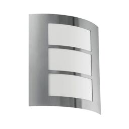 Eglo City Stainless Steel Outdoor Wall Light - Weatherproof (IP44) - (D) 23.5cm in Silver - thumbnail 2