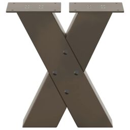 Berkfield Home Coffee Table Legs X-Shaped 2 pcs Natural Steel 30x(30-31) cm Steel in Brown - thumbnail 5