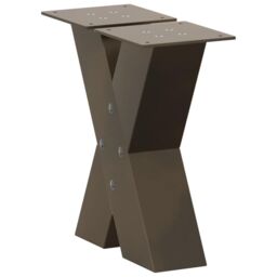 Berkfield Home Coffee Table Legs X-Shaped 2 pcs Natural Steel 30x(30-31) cm Steel in Brown - thumbnail 4