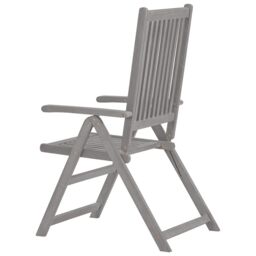 Berkfield Home Garden Reclining Chairs 2 pcs Grey Solid Acacia Wood - thumbnail 5