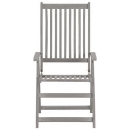 Berkfield Home Garden Reclining Chairs 2 pcs Grey Solid Acacia Wood - thumbnail 3