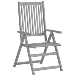Berkfield Home Garden Reclining Chairs 2 pcs Grey Solid Acacia Wood - thumbnail 2