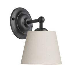 Industville Orlando Empire Wall Light - Light Natural Cotton in Dark Grey - Size: Small