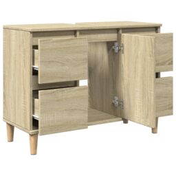 Berkfield Home Sink Cabinet Sonoma Oak 80x33x60 cm Engineered Wood in Brown - Size: 80 x 33 x 60 cm - thumbnail 6