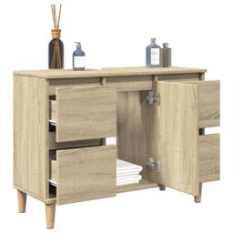 Berkfield Home Sink Cabinet Sonoma Oak 80x33x60 cm Engineered Wood in Brown - Size: 80 x 33 x 60 cm - thumbnail 4