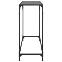 Berkfield Home Console Table with Black Glass Top 98x35x81 cm Steel - Size: 98 x 35 x 81 cm - thumbnail 5