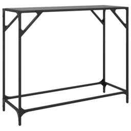 Berkfield Home Console Table with Black Glass Top 98x35x81 cm Steel - Size: 98 x 35 x 81 cm - thumbnail 6