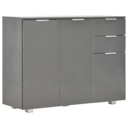 Sideboard High Gloss Grey 107x35x76 cm - thumbnail 3