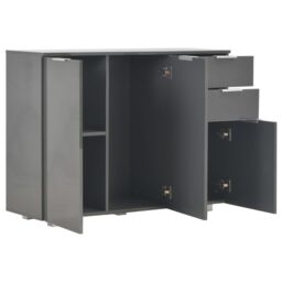 Berkfield Home Sideboard High Gloss Grey 107x35x76 cm - Size: 107 x 35 x 76 cm - thumbnail 4