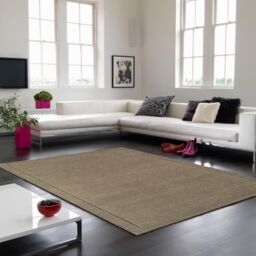 The Rug Shop UK Handmade Luxurious Modern Plain Wool Easy To Clean Area Rug in Beige - Size: 200 cm x 290 cm - thumbnail 1
