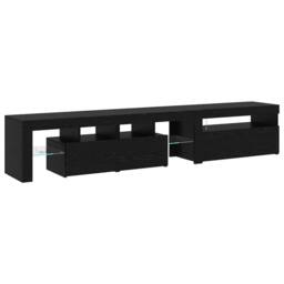 Berkfield Home TV Cabinets 2 pcs with LED Lights Black Oak Engineered Wood - thumbnail 9
