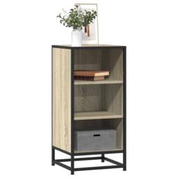 Berkfield Home Sideboard Sonoma Oak 35.5x35x76 cm Engineered Wood & Metal in Brown - thumbnail 2