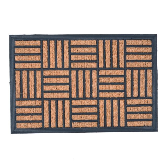 Nicola Spring Heavy Duty Door Mat - 60 x 40cm - Mosaic in Black - Size: 40 cm x 60 cm - image 1