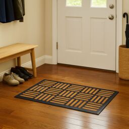Nicola Spring Heavy Duty Door Mat - 60 x 40cm - Mosaic in Black - Size: 40 cm x 60 cm - thumbnail 2