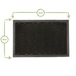 Nicola Spring Heavy Duty Door Mat - 60 x 40cm - Mosaic in Black - Size: 40 cm x 60 cm - thumbnail 4